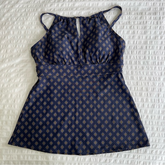 NWOT Kona Sol Women's Keyhole High Neck Tankini Top, Oxford Blue, M - Picture 6 of 12